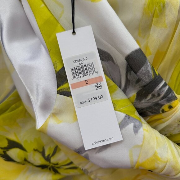 Calvin Klein Printed Halter Gown sz 2 $199 - Picture 7 of 8